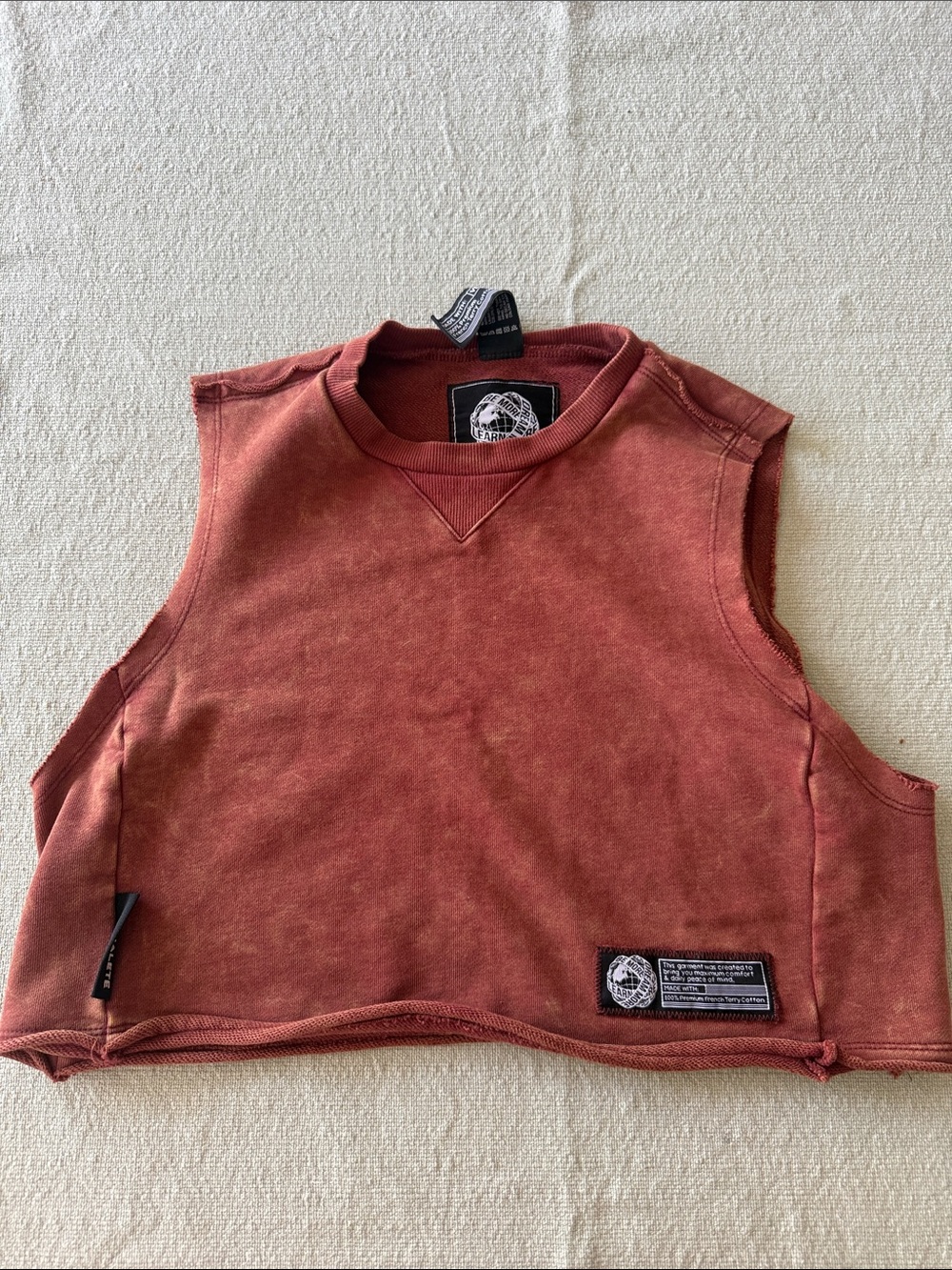 Alphalete Very Terry Sleeveless Crop Top - Rust Red